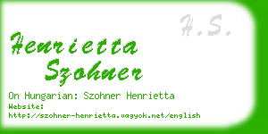 henrietta szohner business card